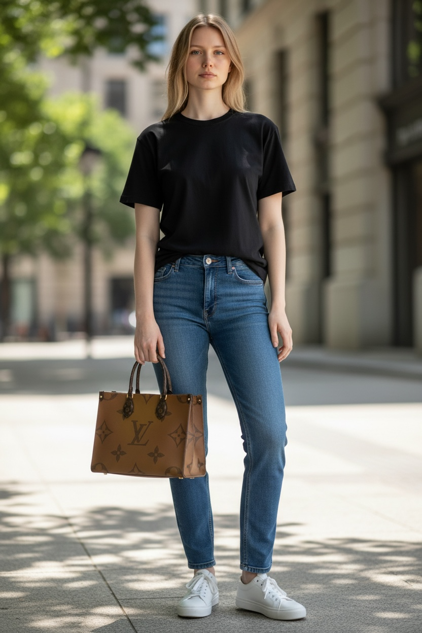 Louis Vuitton On The Go Mm Brown Canvas Tote