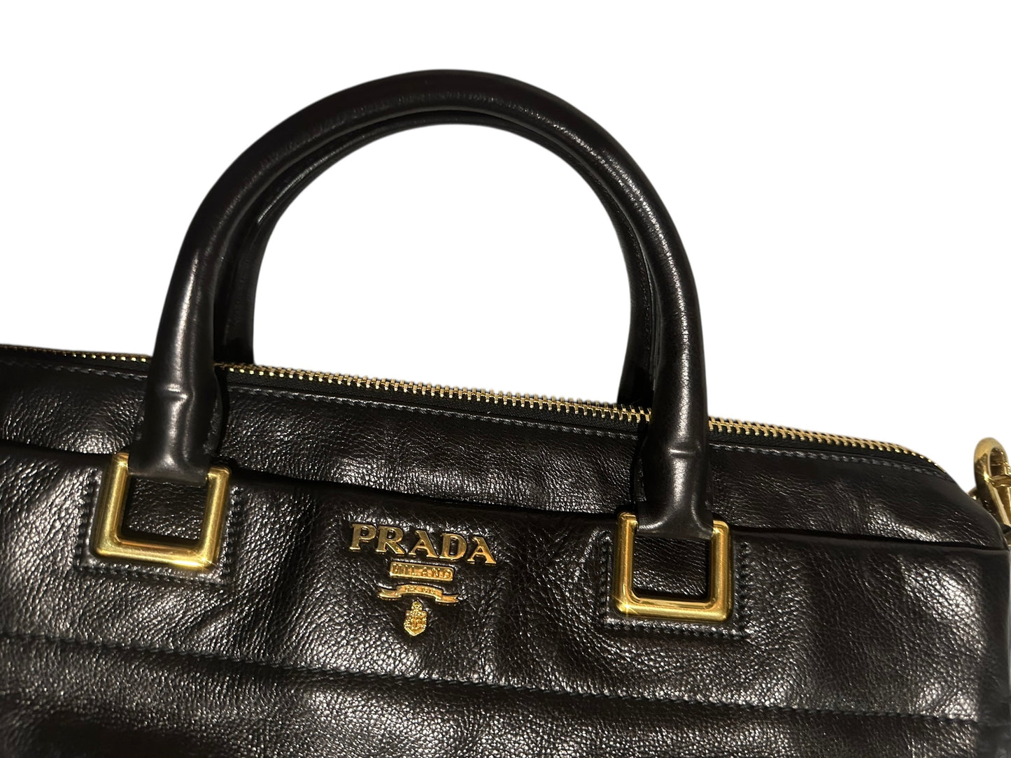 Prada Glace Calf Nero Top Handle Bag