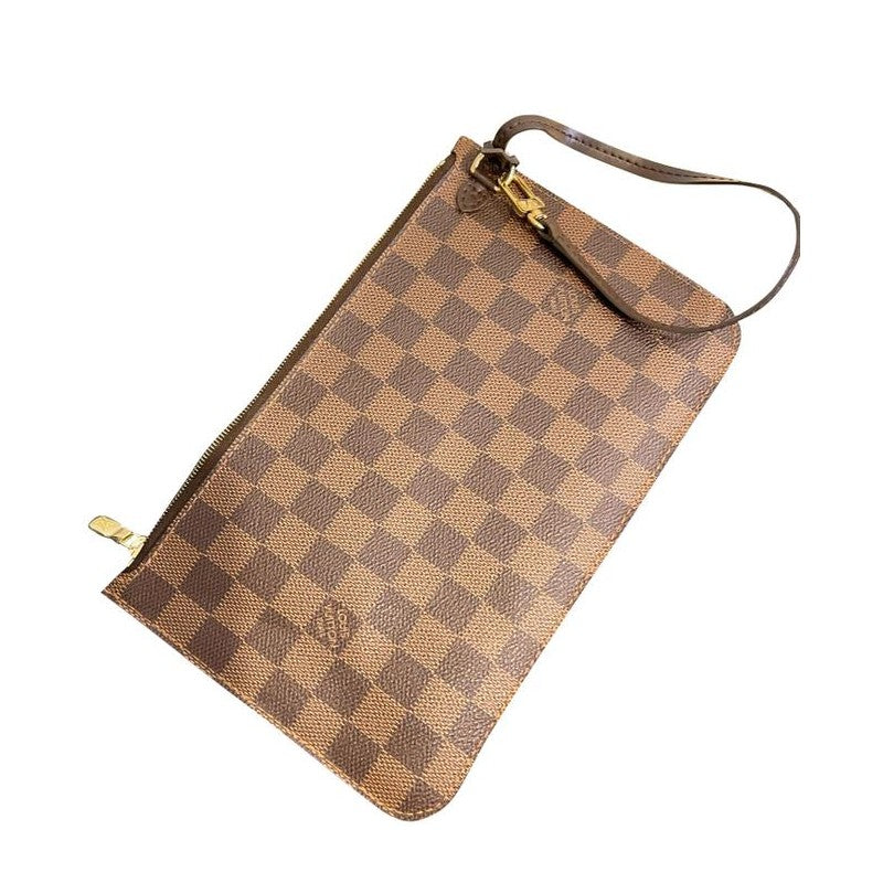 Louis Vuitton Neverfull Pouch Brown Canvas Wristlet – Vegaluxuries