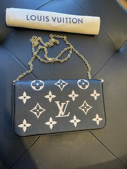 Felicie Bicolor Black Leather Cross Body Bag