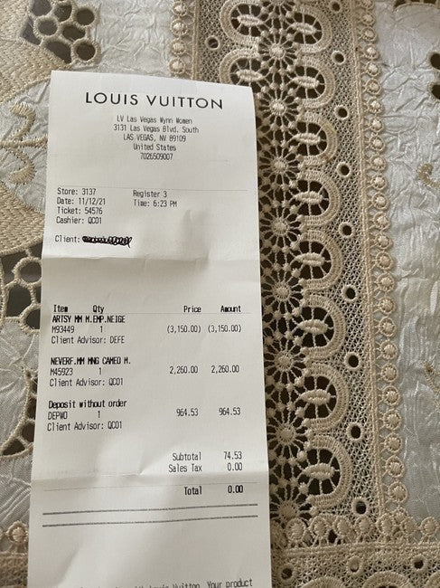 Louis Vuitton Neverfull Cameo MM Black Canvas Shoulder Bag