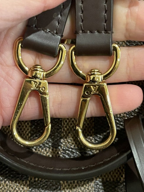 Nocturne Normandy Cuir Taurillon Damier Ebene Magnolia Shoulder Bag