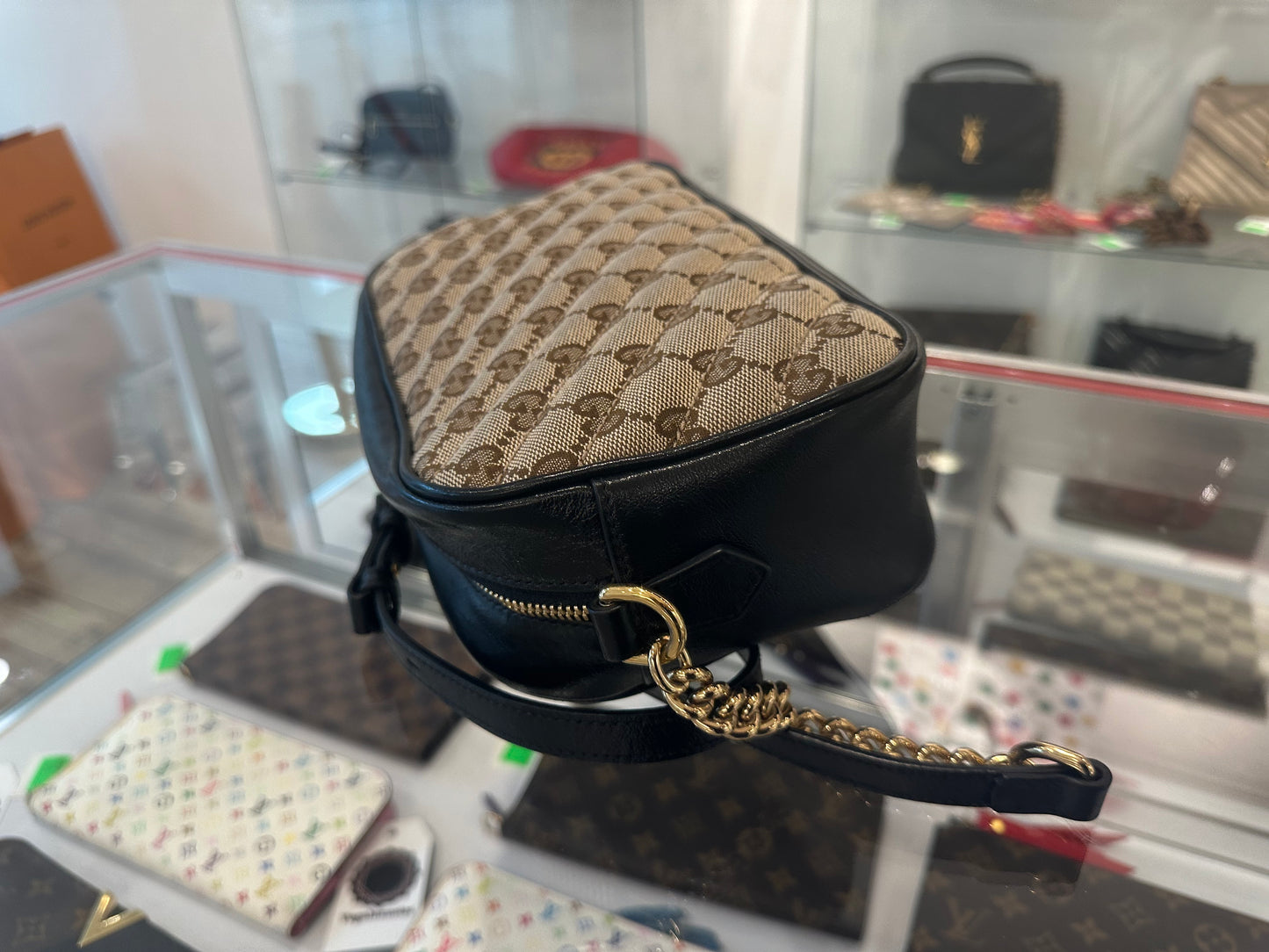 Gucci Monogram Canvas Crossbody Bag