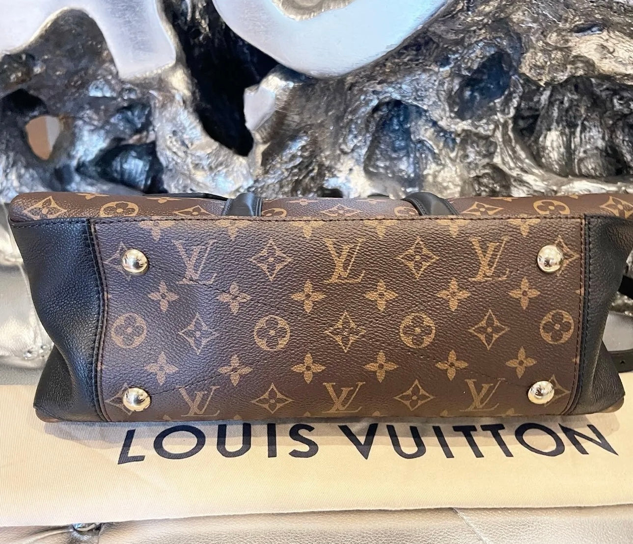 Louis Vuitton Soufflot Tote MM Brown Canvas Coated Leather