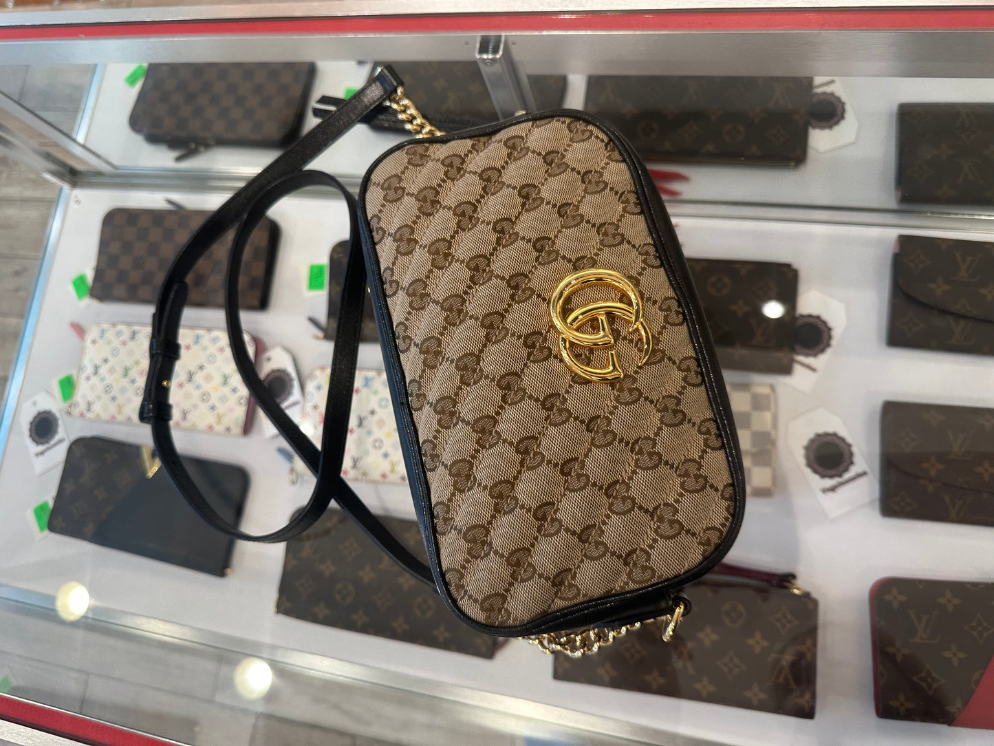 Gucci Monogram Canvas Crossbody Bag