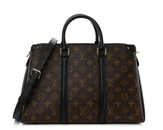 Louis Vuitton Soufflot Tote MM Brown Canvas Coated Leather