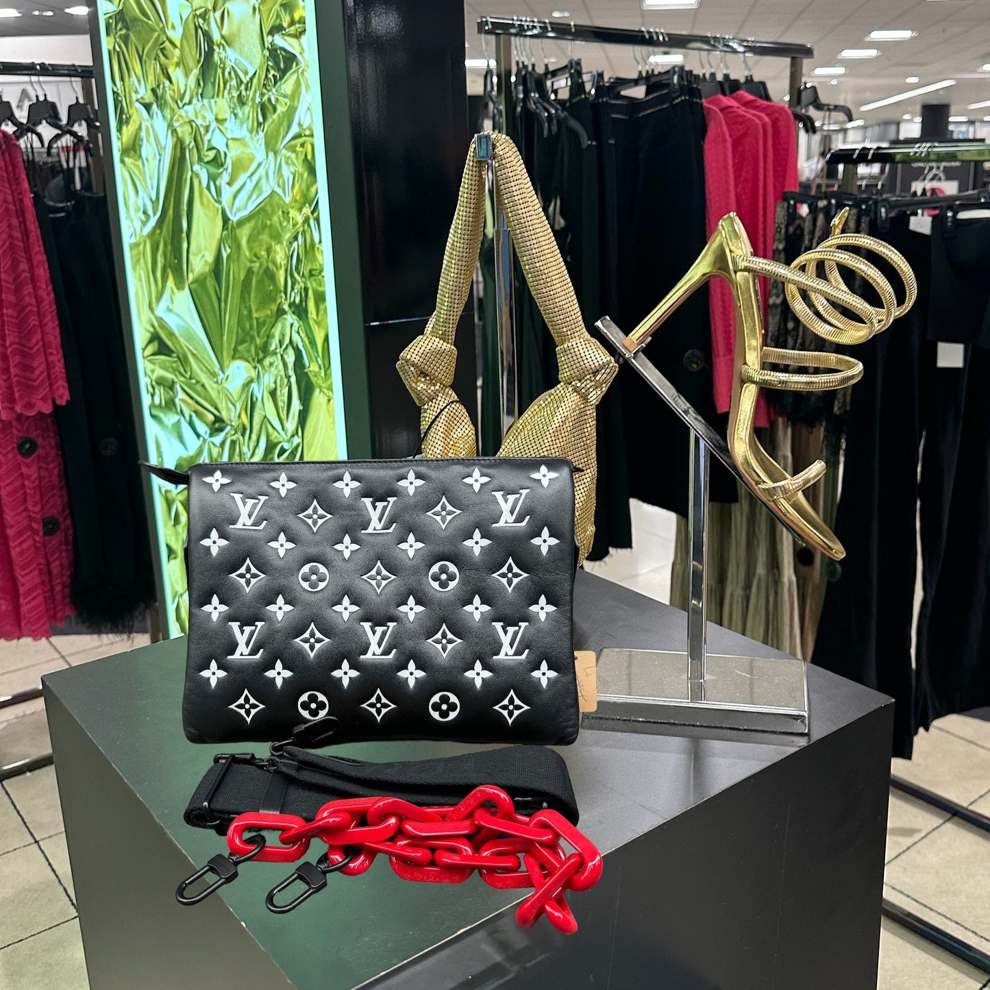 Louis Vuitton Coussin PM With Red Chain