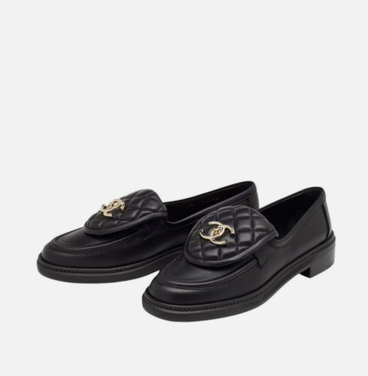 Chanel Loafers Shoes (Black)