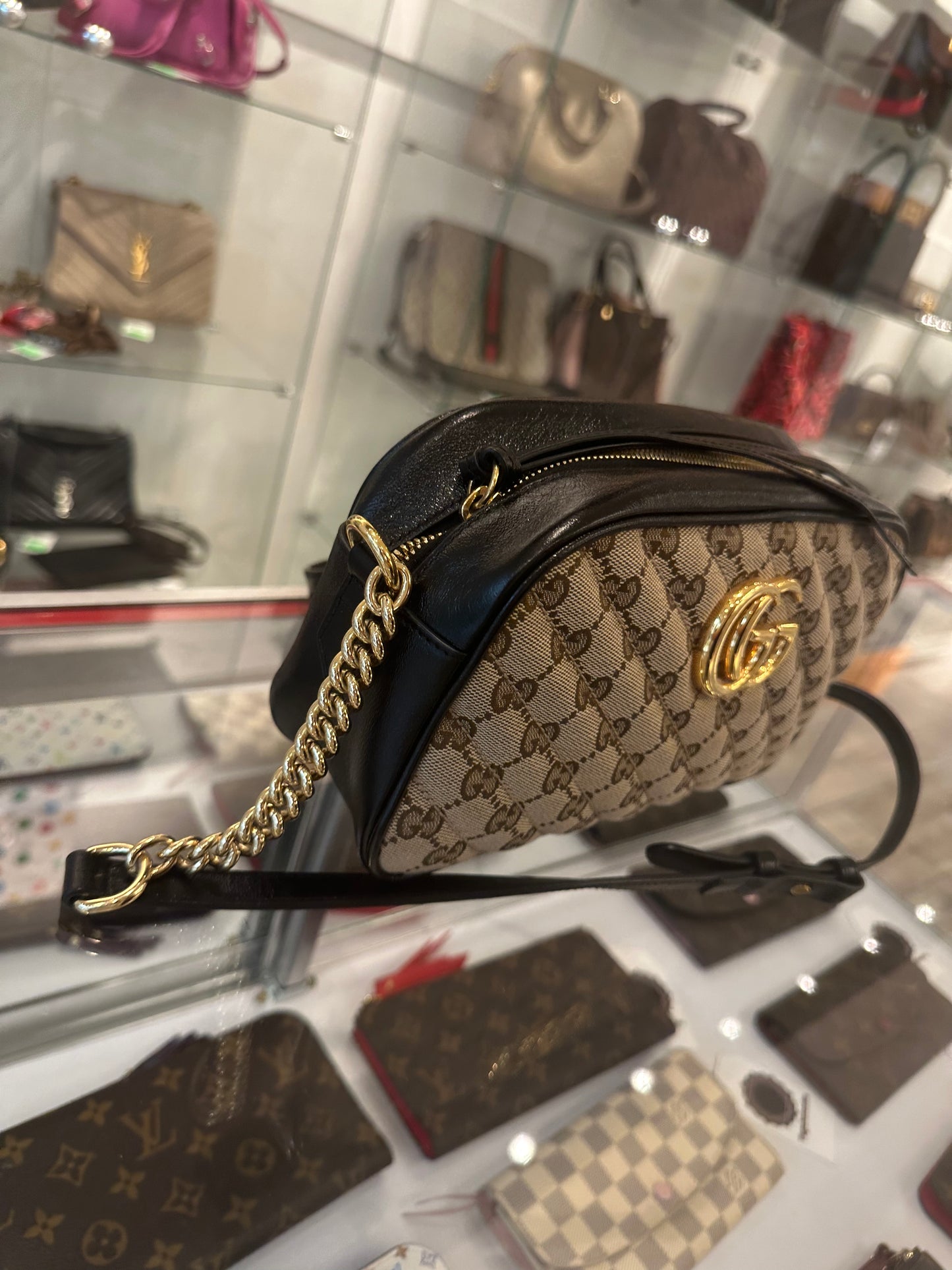 Gucci Monogram Canvas Crossbody Bag