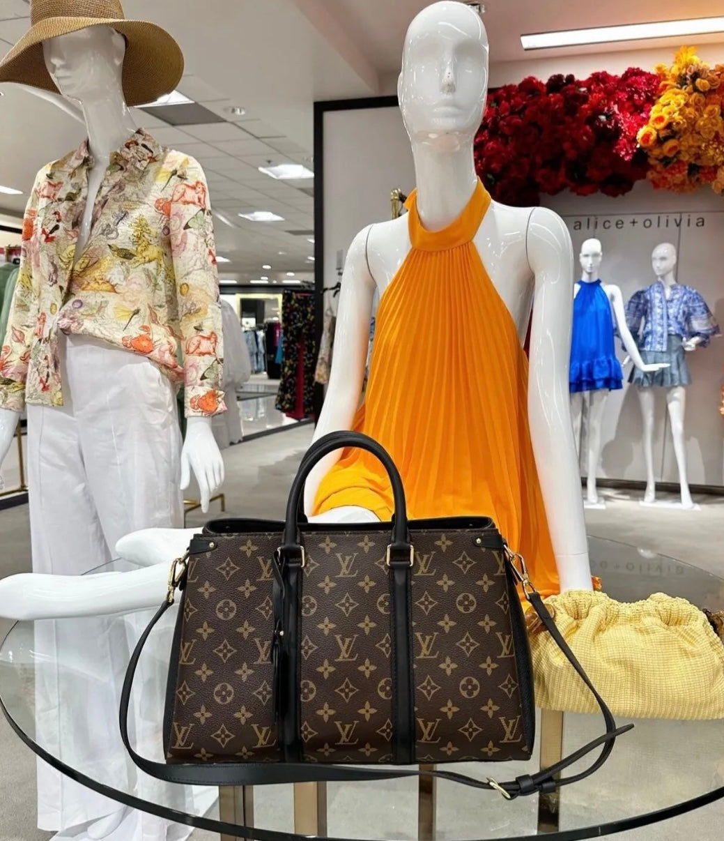 Louis Vuitton Soufflot Tote MM Brown Canvas Coated Leather