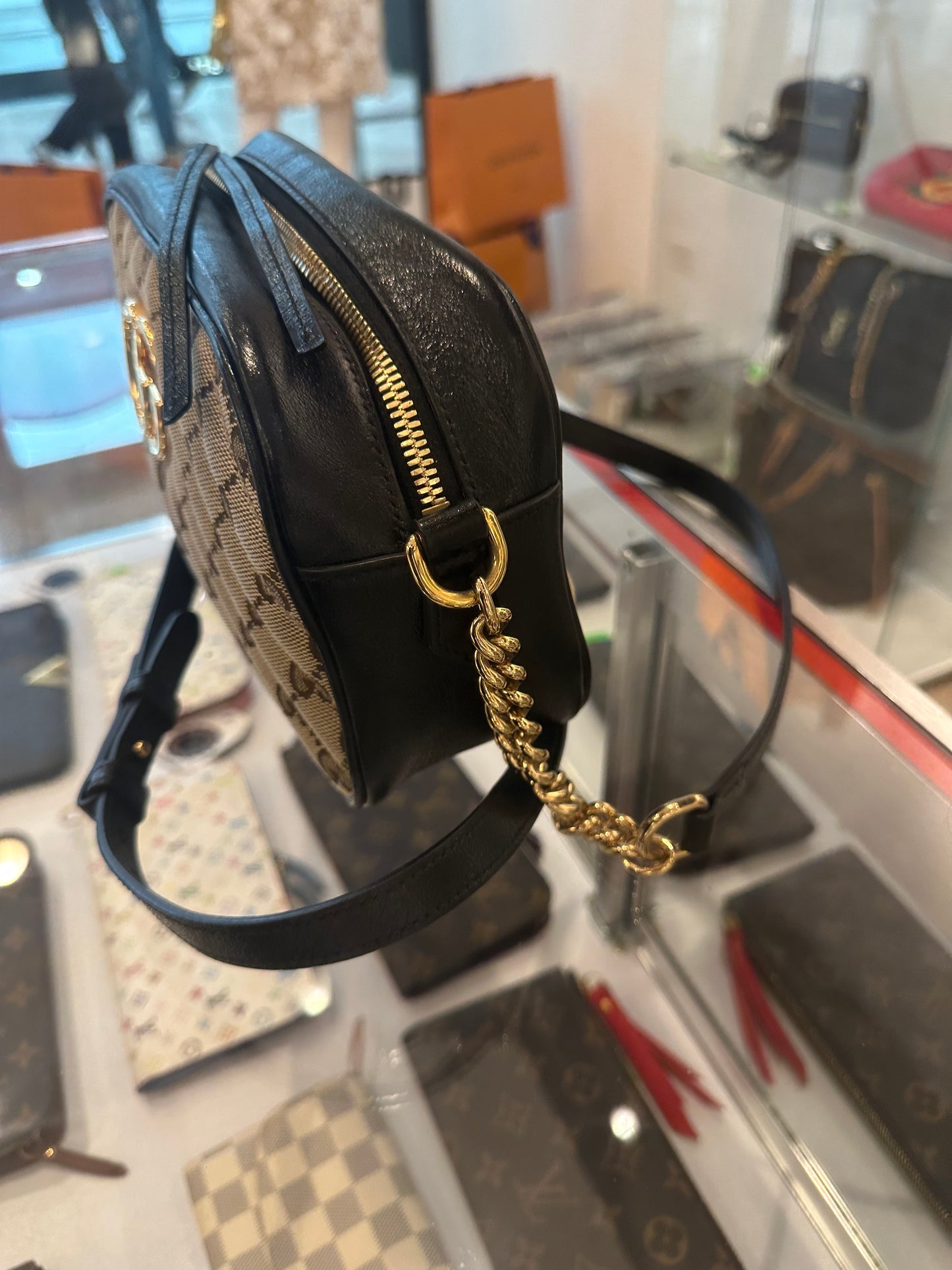 Gucci Monogram Canvas Crossbody Bag