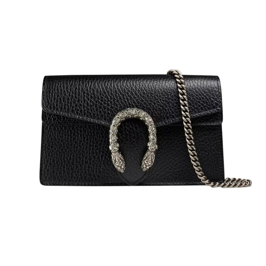 Gucci Clutch Dinosaur Super Mini Black Leather Cross Body Bag