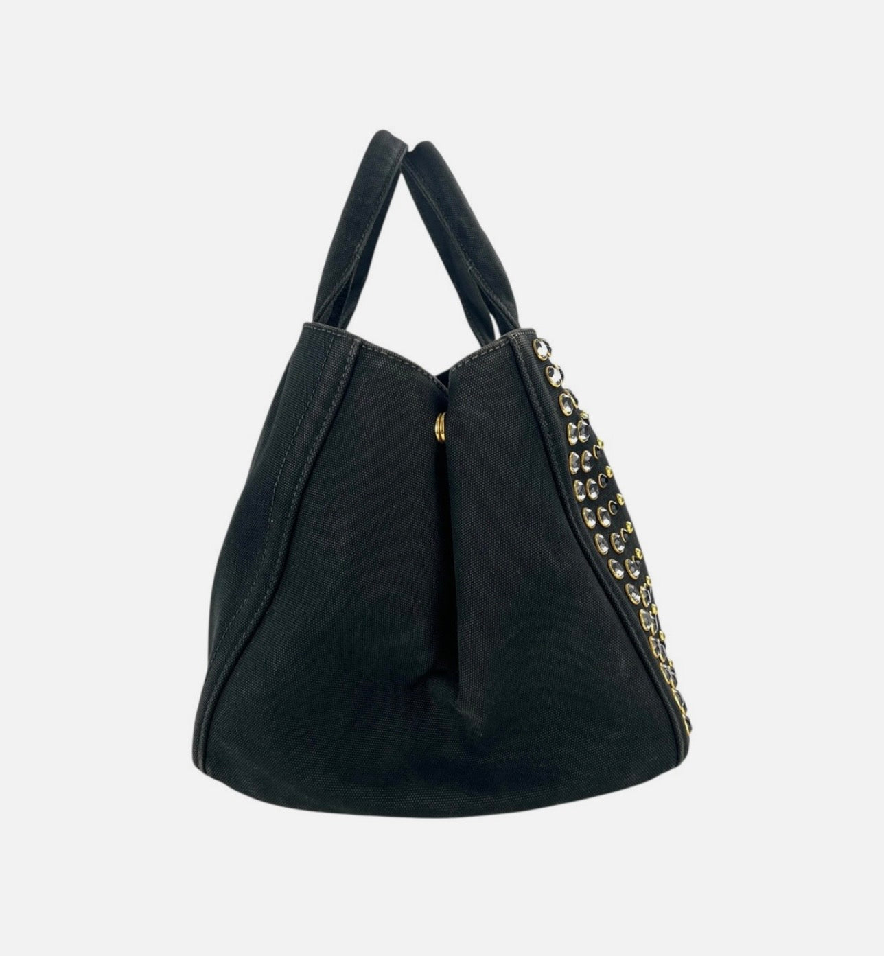 PRADA Handbag 2-Way Strap; Canvas Canapa Bijou