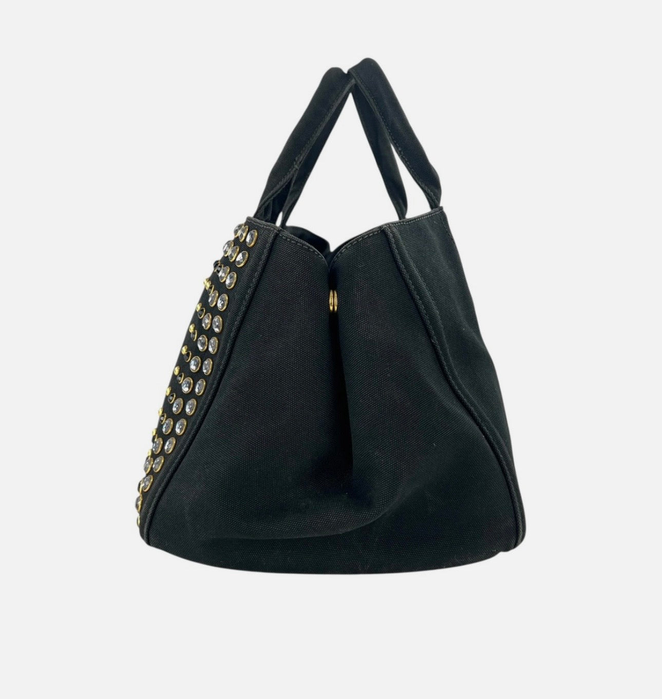 PRADA Handbag 2-Way Strap; Canvas Canapa Bijou