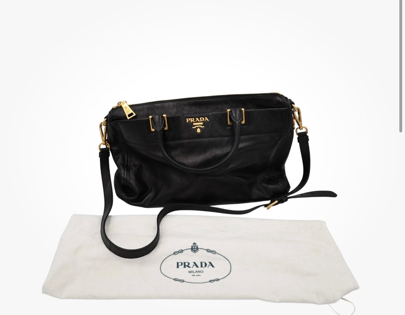 Prada Glace Calf Nero Top Handle Bag