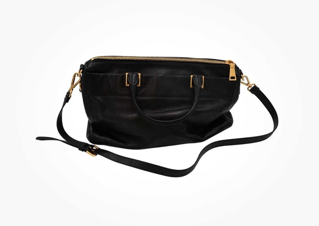 Prada Glace Calf Nero Top Handle Bag