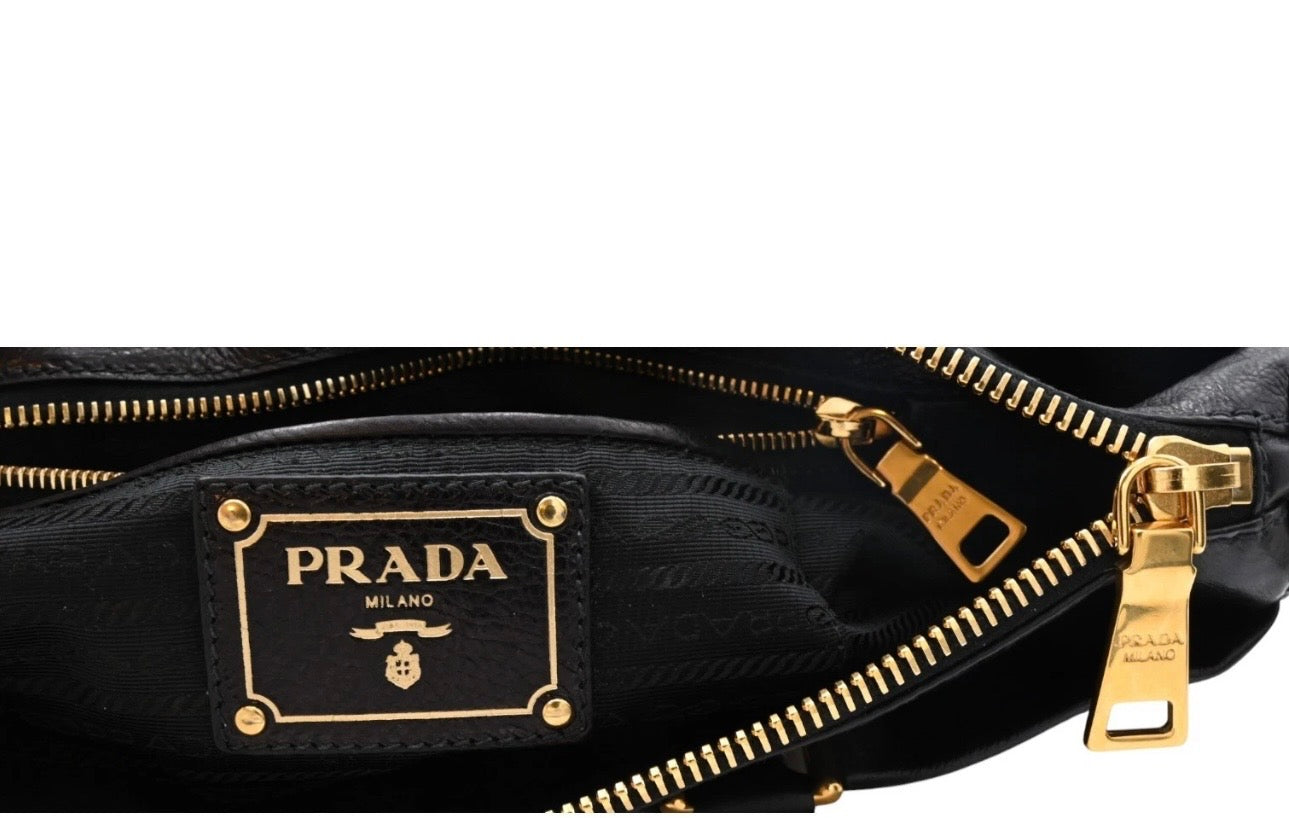 Prada Glace Calf Nero Top Handle Bag