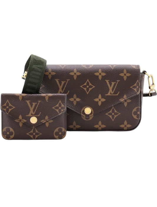 LOUIS VUITTON  Monogram Felicie Strap & Go Kaki