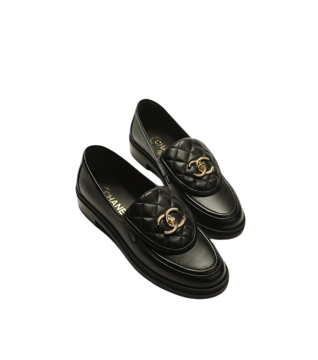 Chanel Black Moccasins Loafers Shoes (black) 38.5
