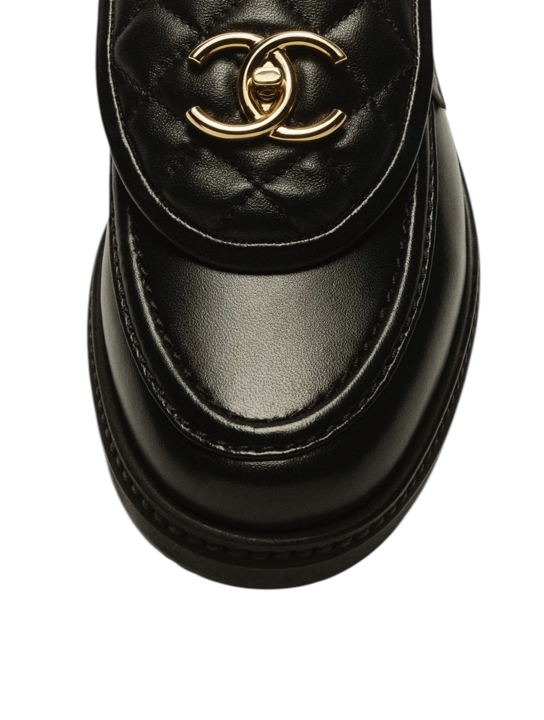 Chanel Black Moccasins Loafers Shoes (black) 38.5
