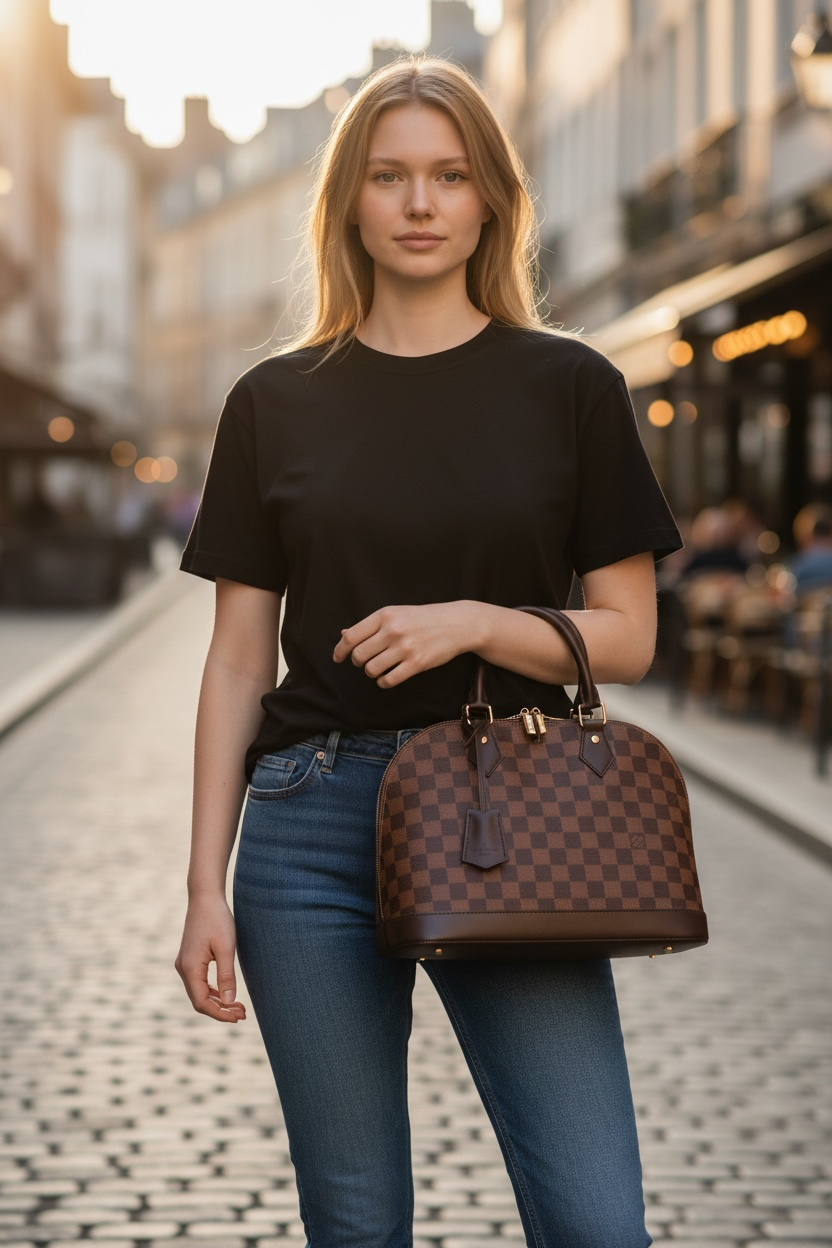 Louis Vuitton Alma Damier PM Brown Satchel