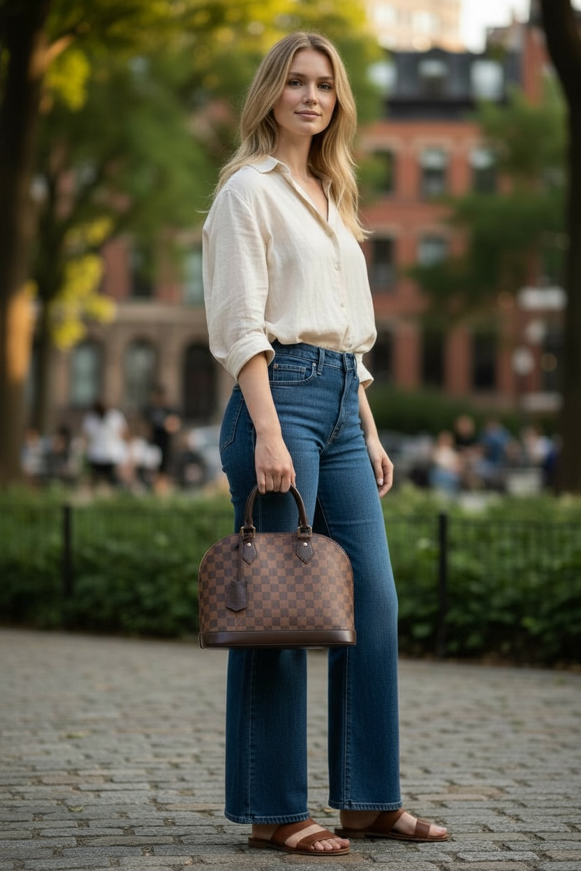 Louis Vuitton Alma Damier PM Brown Satchel