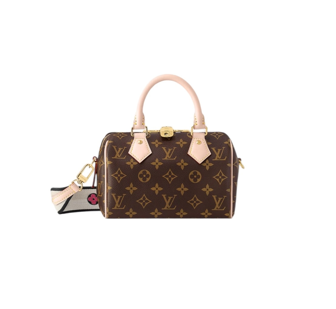 Louis Vuitton バッグ Louis Vuitton Speedy 20 St.MNG Noir Brown Canvas Cross Body Bag