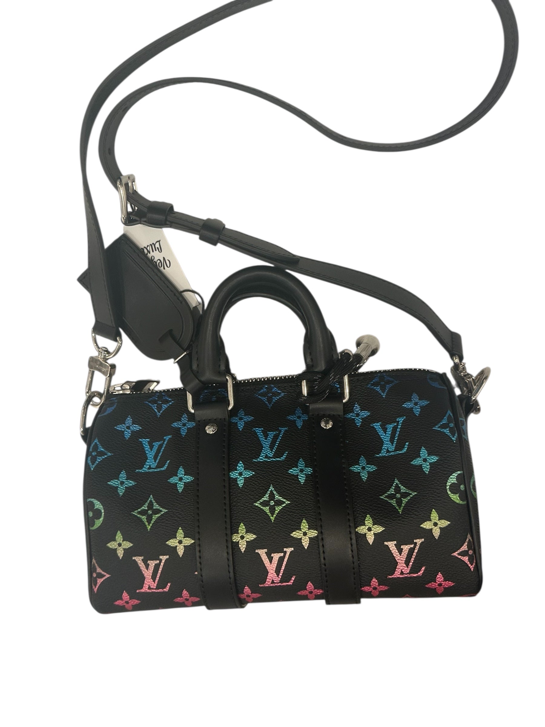 【gradation工房】Louis Vuitton ロゴマニア 黒 Louis Vuitton Multicolor Monogram Grad Black Bandouliere 25