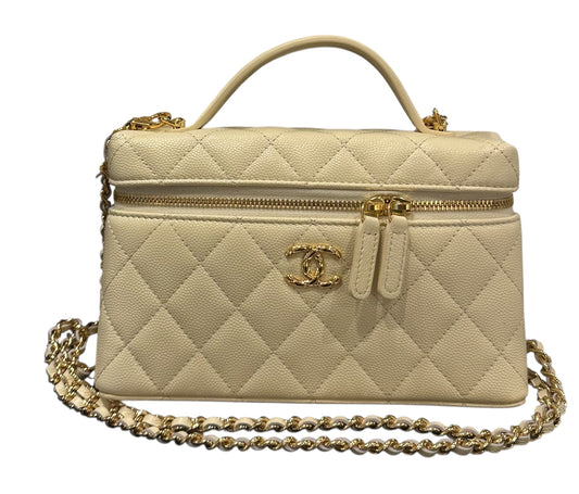 Chanel Trendy CC Vanity Light Beige Slim Vanity 25K Gold Hardware Chain Bag