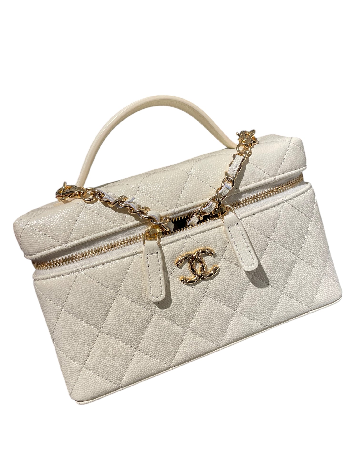 Chanel Trendy CC Vanity Light Beige Slim Vanity 25K Gold Hardware Chain Bag