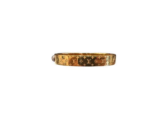 Louis Vuitton Monogram Meta Gold Cuff Bracelet