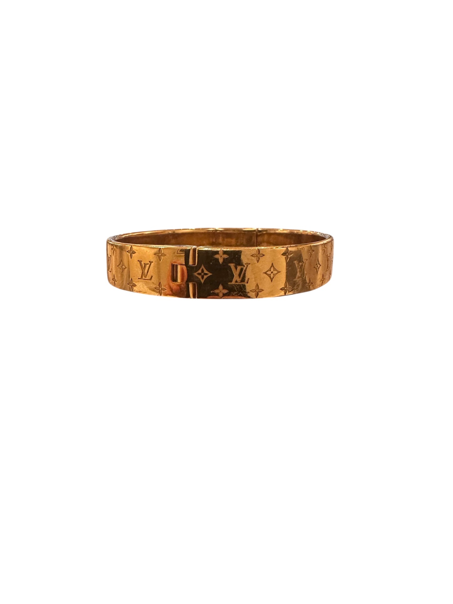 Louis Vuitton Monogram Meta Gold Cuff Bracelet