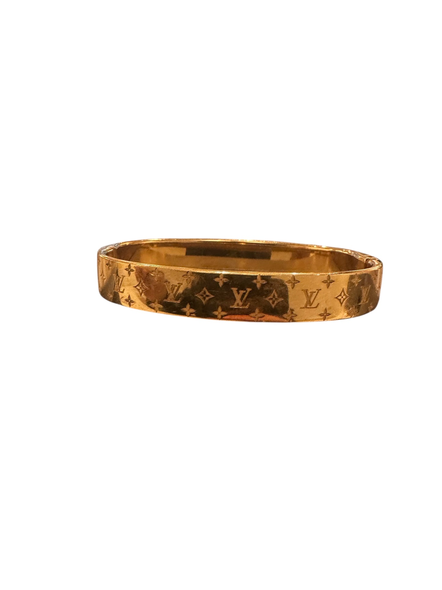 Louis Vuitton Monogram Meta Gold Cuff Bracelet