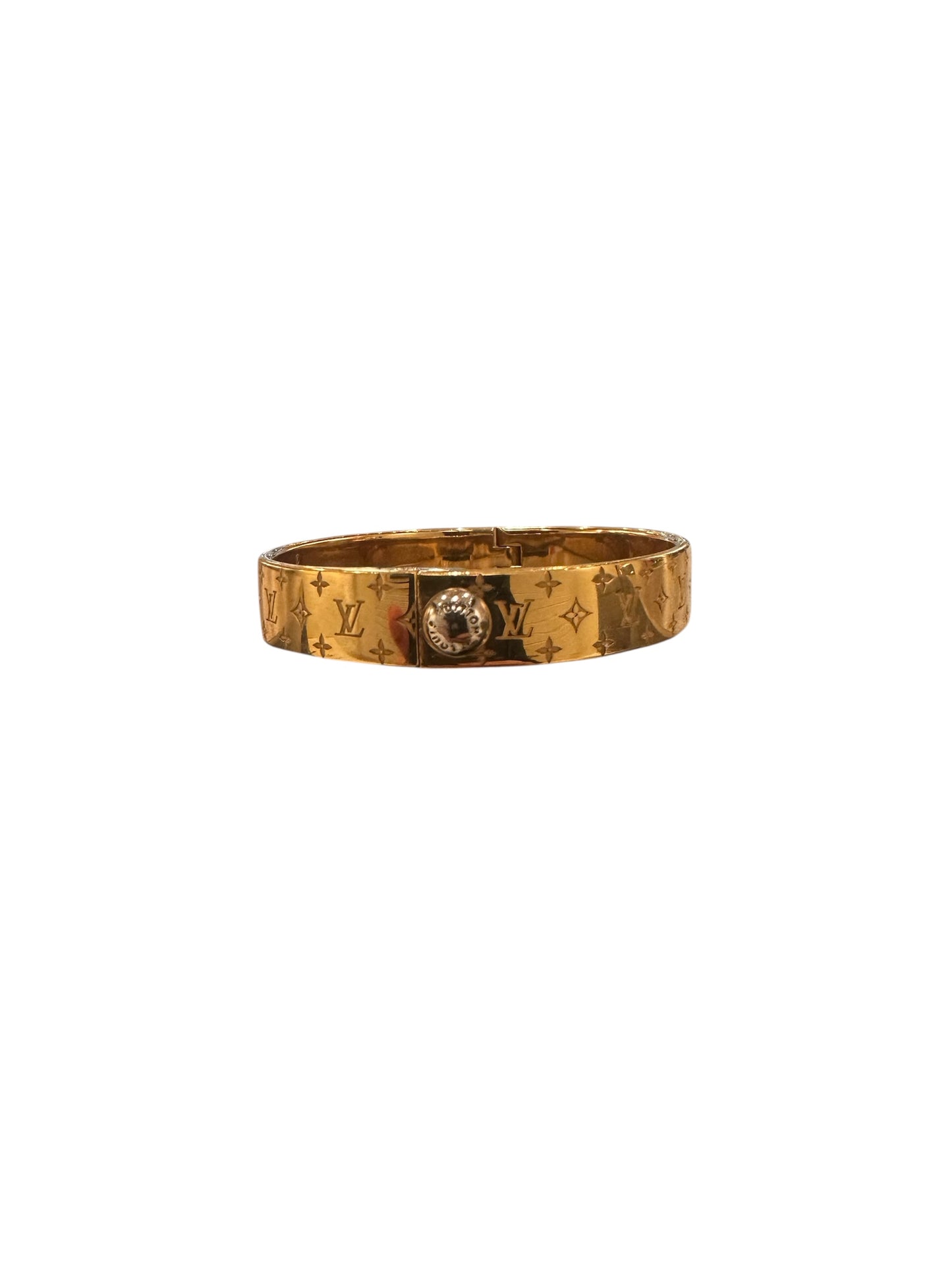 Louis Vuitton Monogram Meta Gold Cuff Bracelet