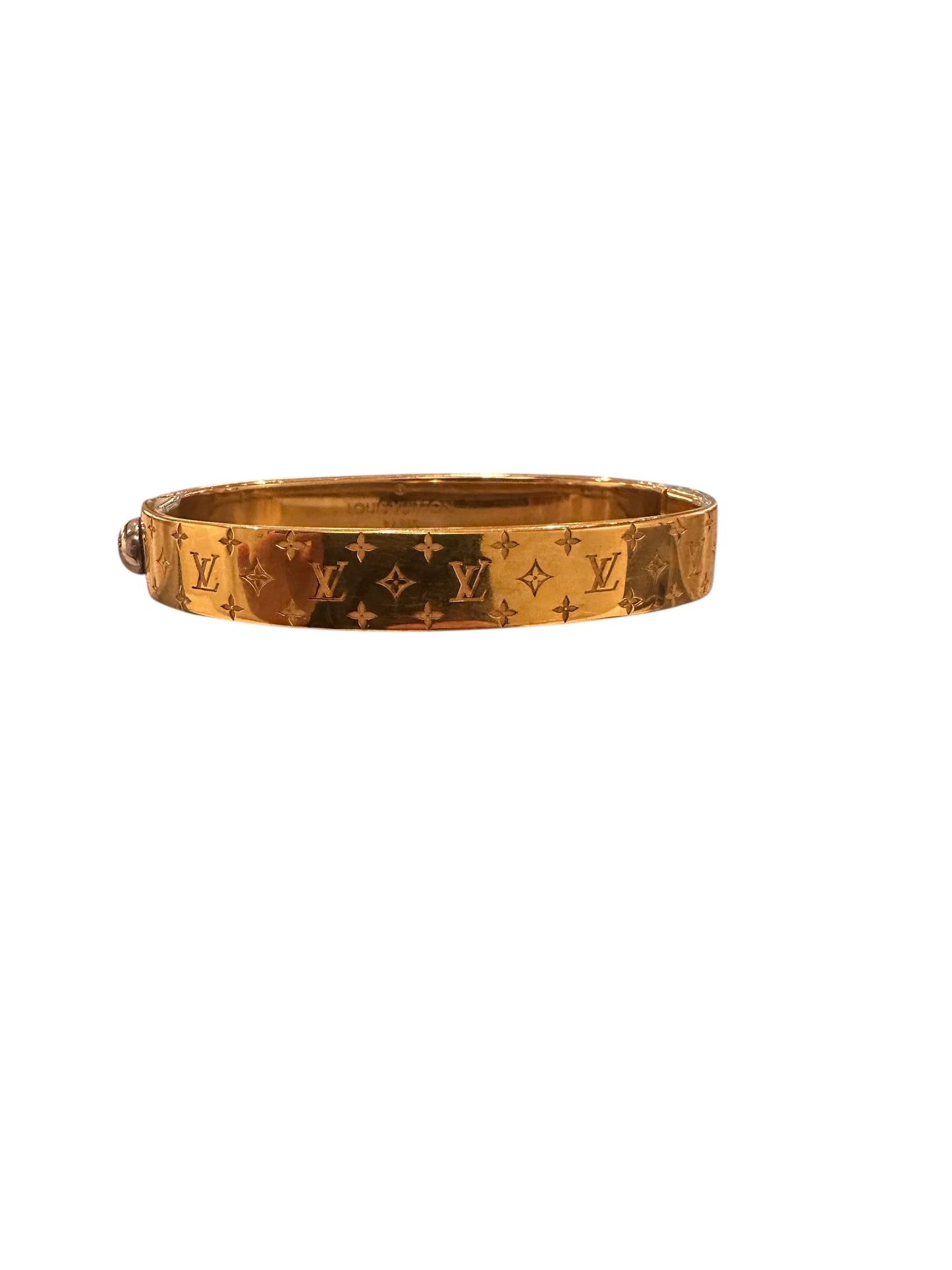 Louis Vuitton Monogram Meta Gold Cuff Bracelet