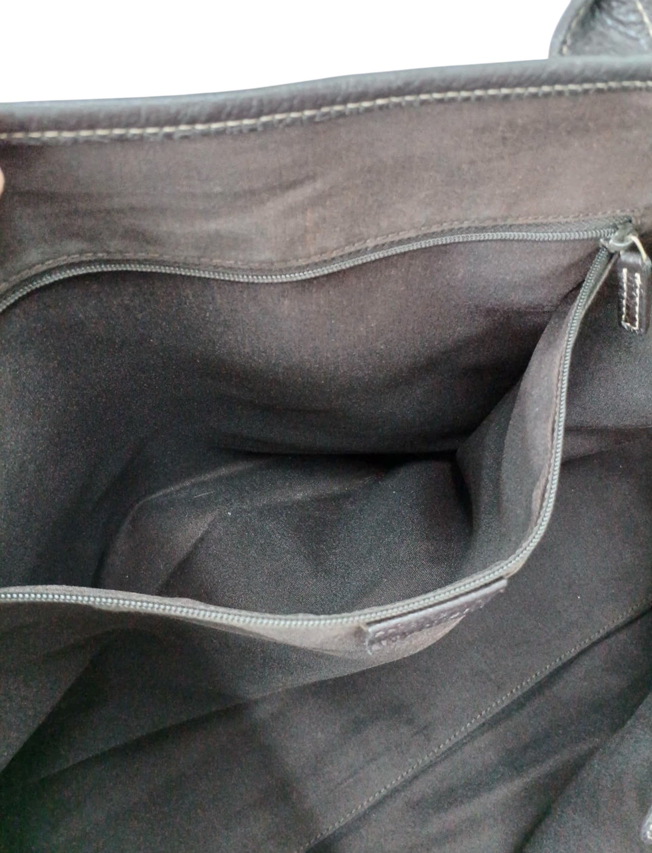 Gucci GG Canvas Tote Bag with Brown Leather Trim