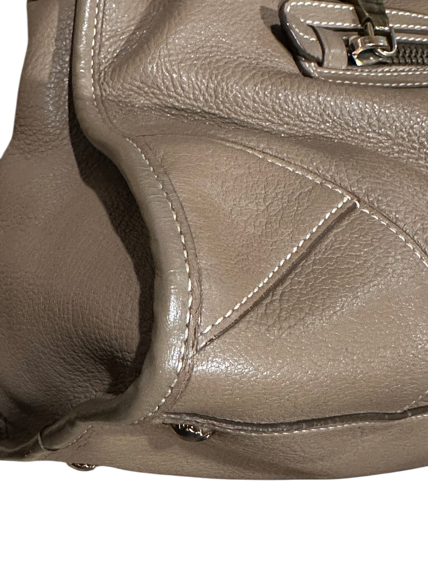 Prada Neutral Vitello Dainotop Handle Crossbody Bag