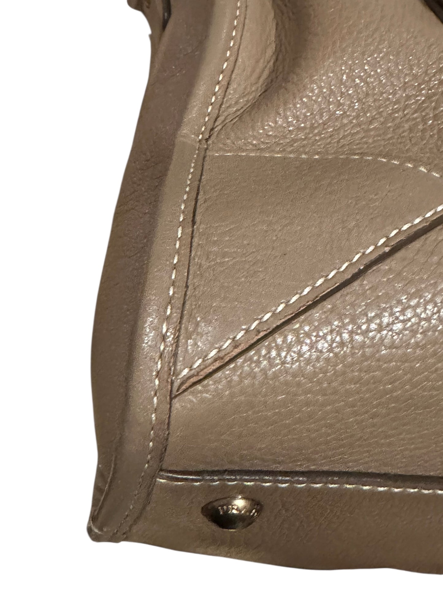 Prada Neutral Vitello Dainotop Handle Crossbody Bag