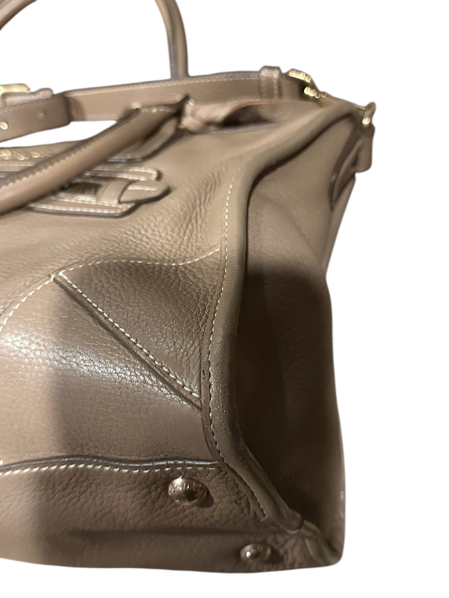 Prada Neutral Vitello Dainotop Handle Crossbody Bag