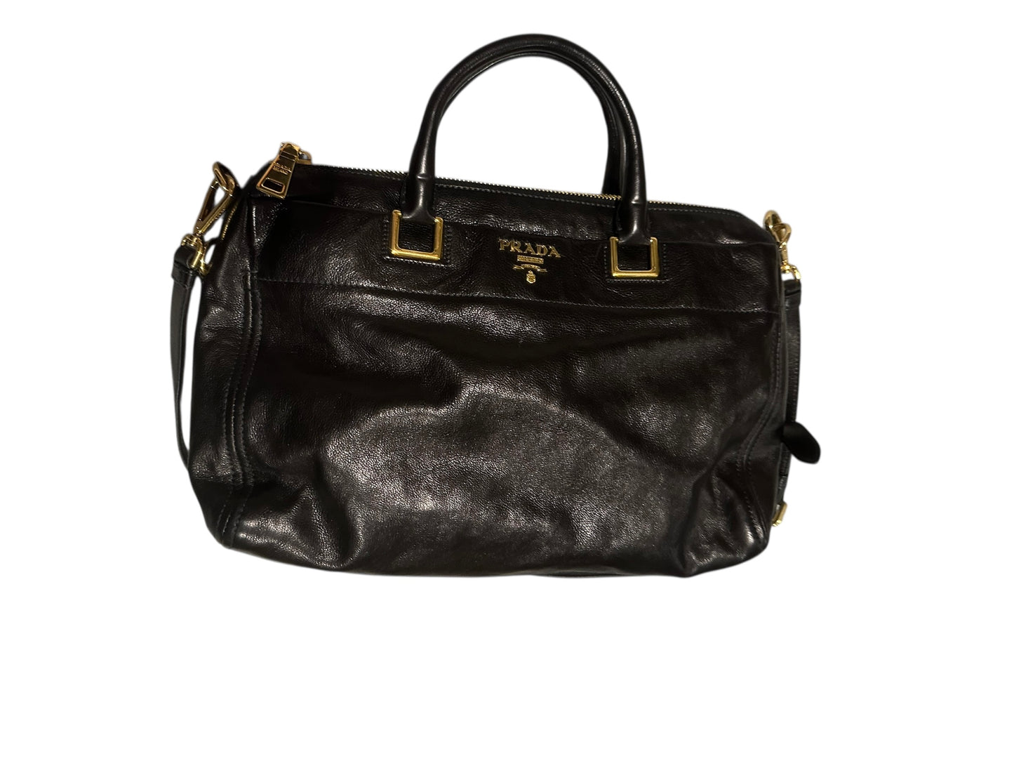 Prada Glace Calf Nero Top Handle Bag
