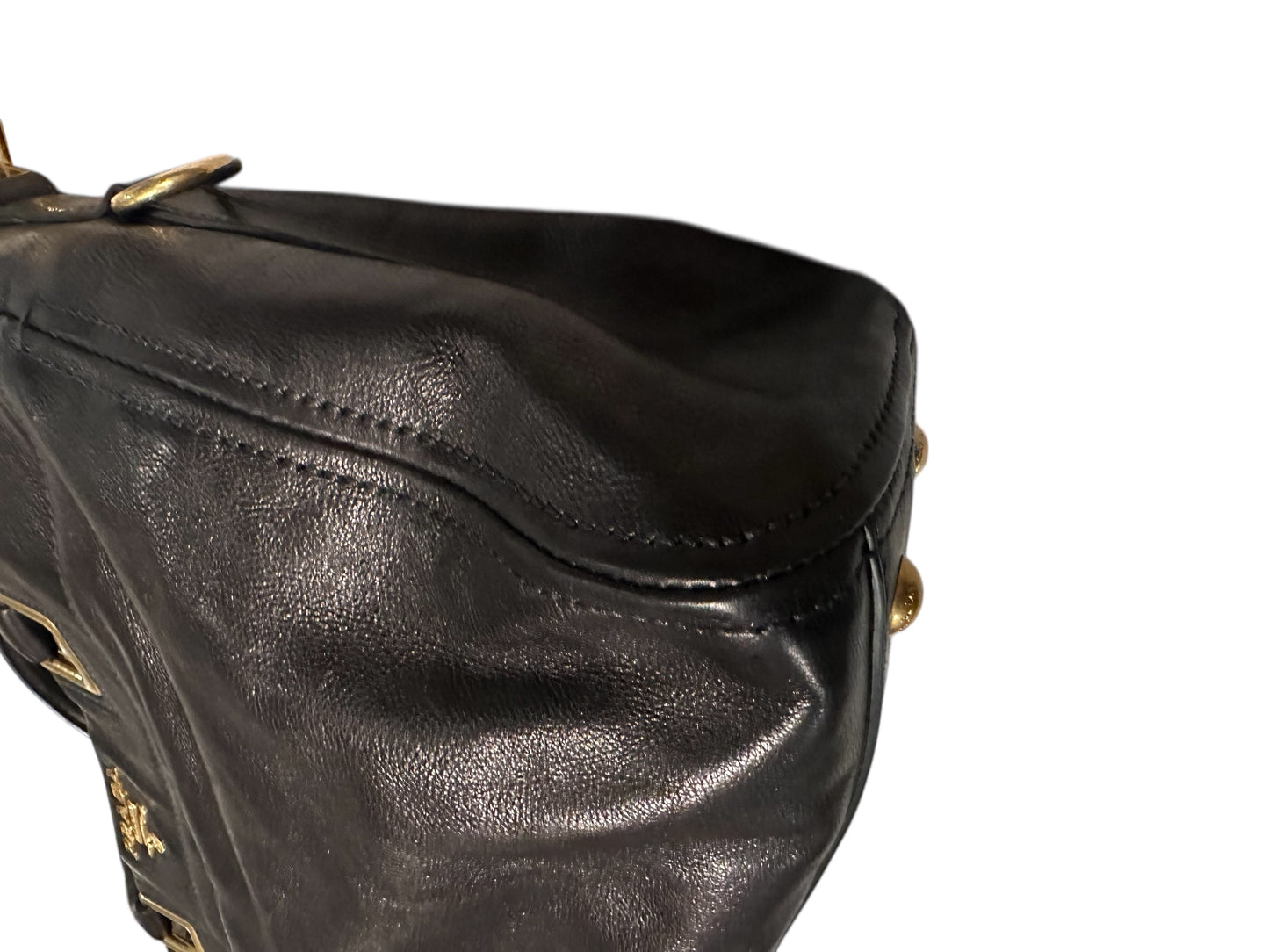 Prada Glace Calf Nero Top Handle Bag