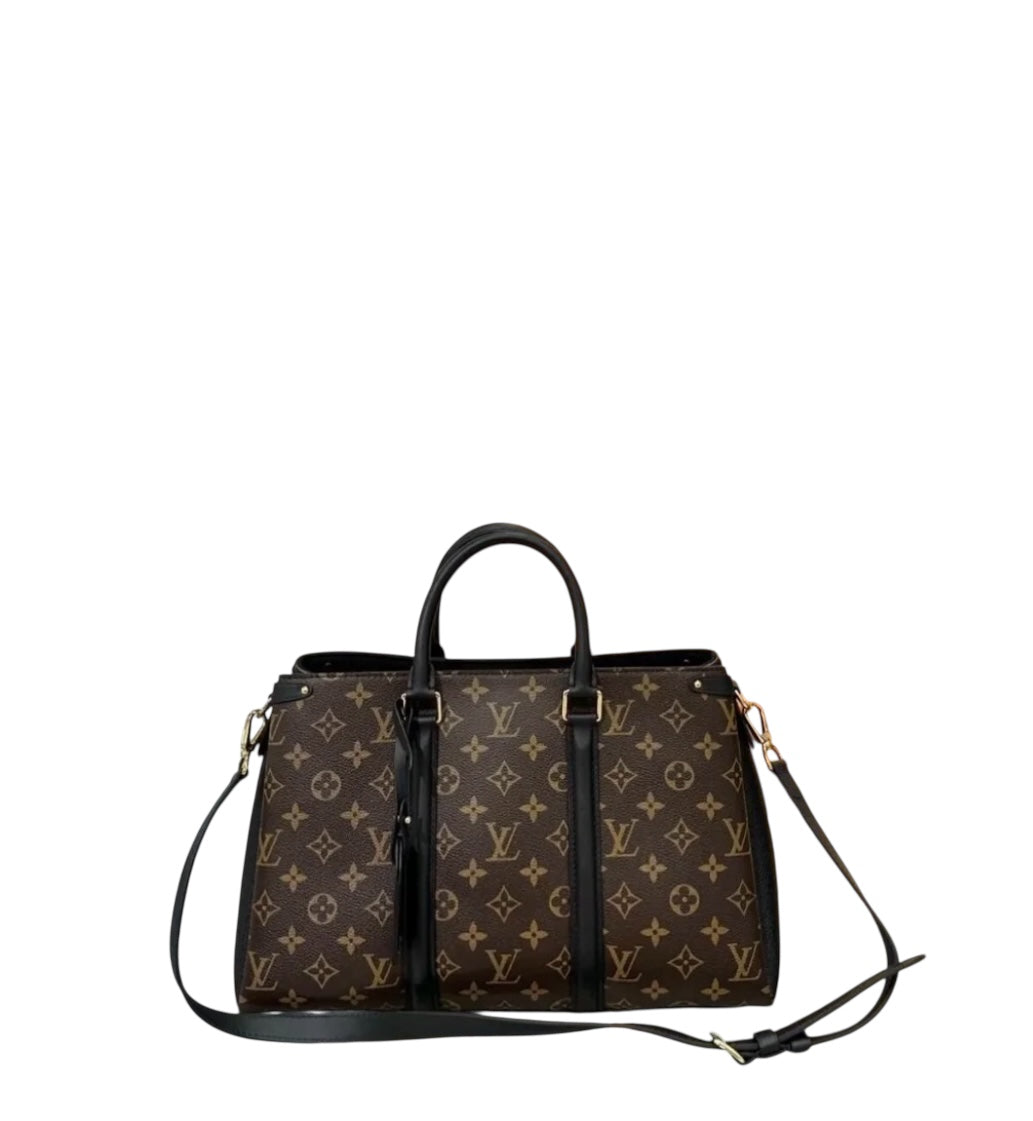 Louis Vuitton Soufflot Tote MM Brown Canvas Coated Leather
