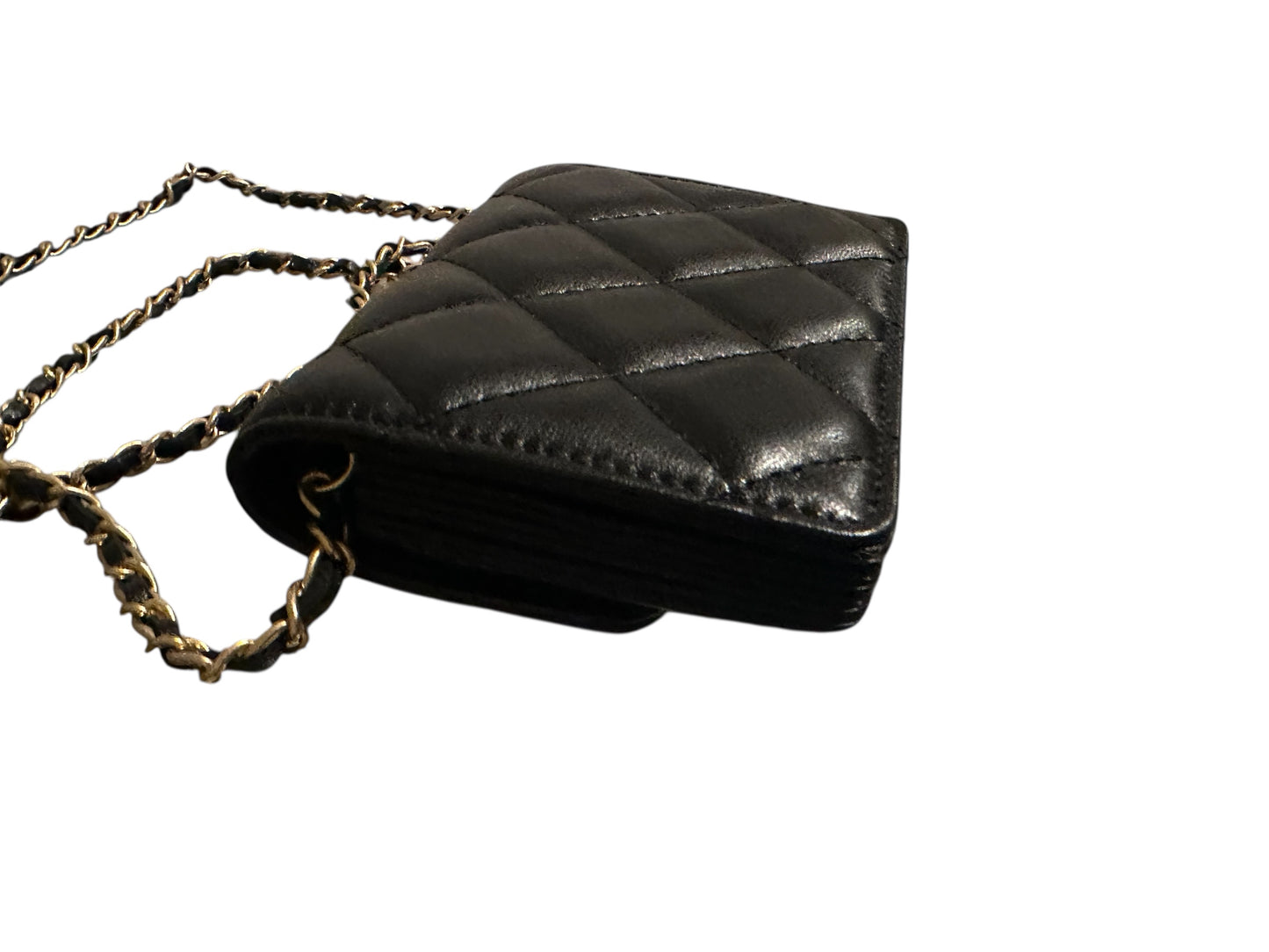 Chanel Small Black Trendy Mini WOC Wallet On Chain Card Coin Flap Bag