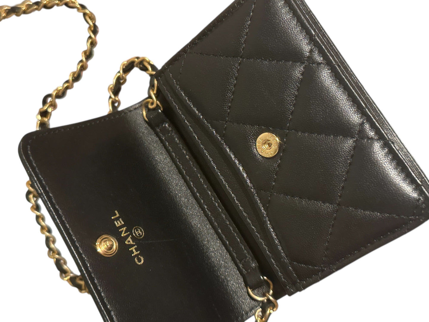 Chanel Small Black Trendy Mini WOC Wallet On Chain Card Coin Flap Bag