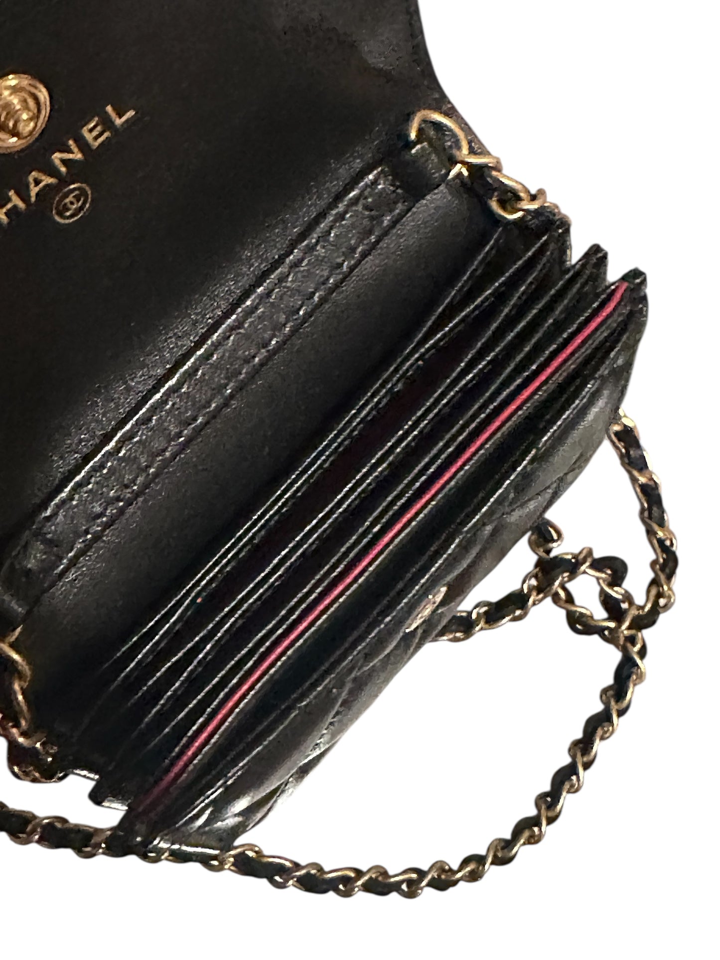 Chanel Small Black Trendy Mini WOC Wallet On Chain Card Coin Flap Bag