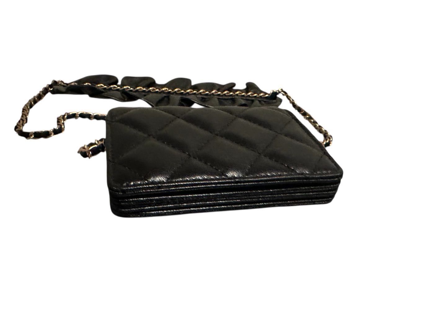 Chanel Small Black Trendy Mini WOC Wallet On Chain Card Coin Flap Bag