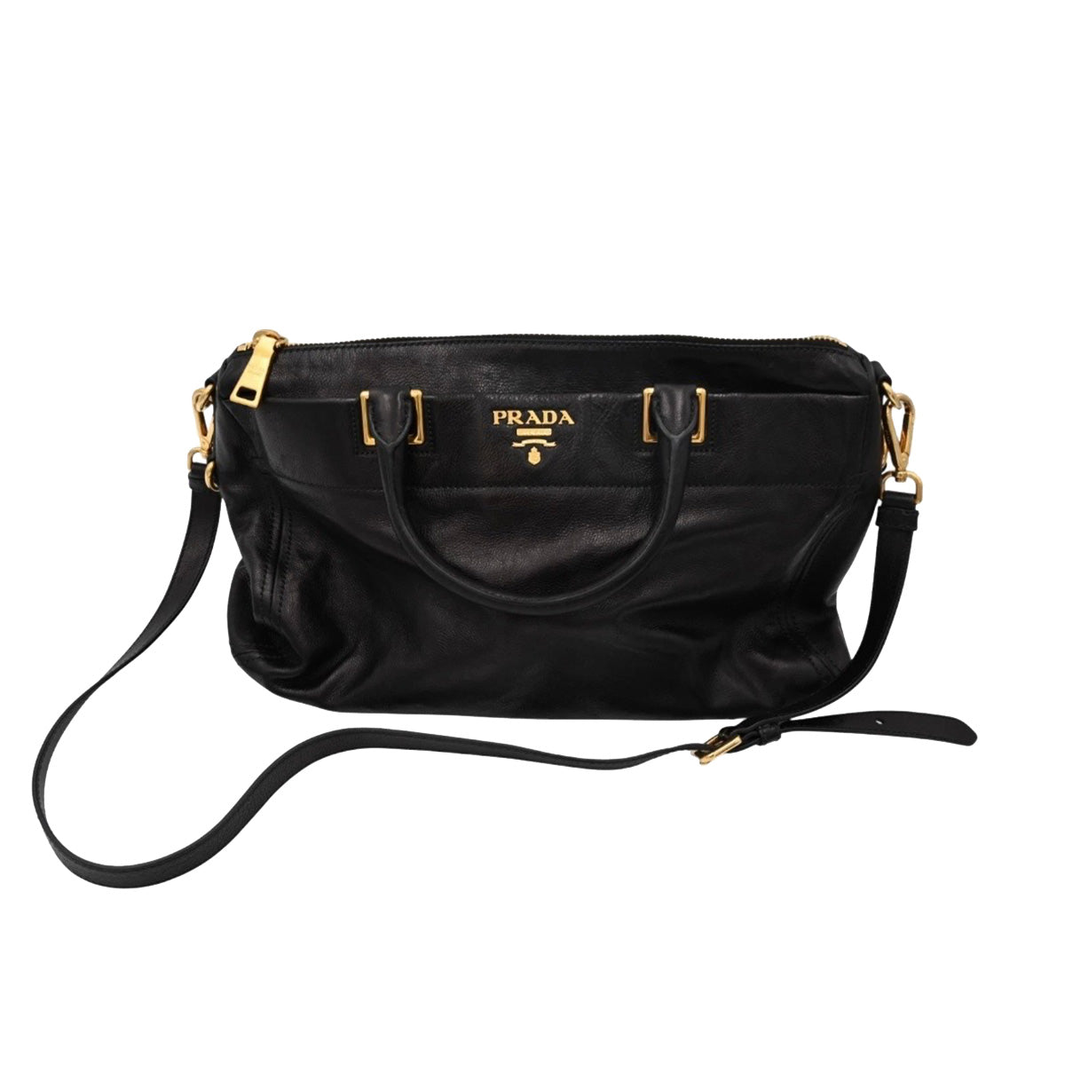 Prada Glace Calf Nero Top Handle Bag