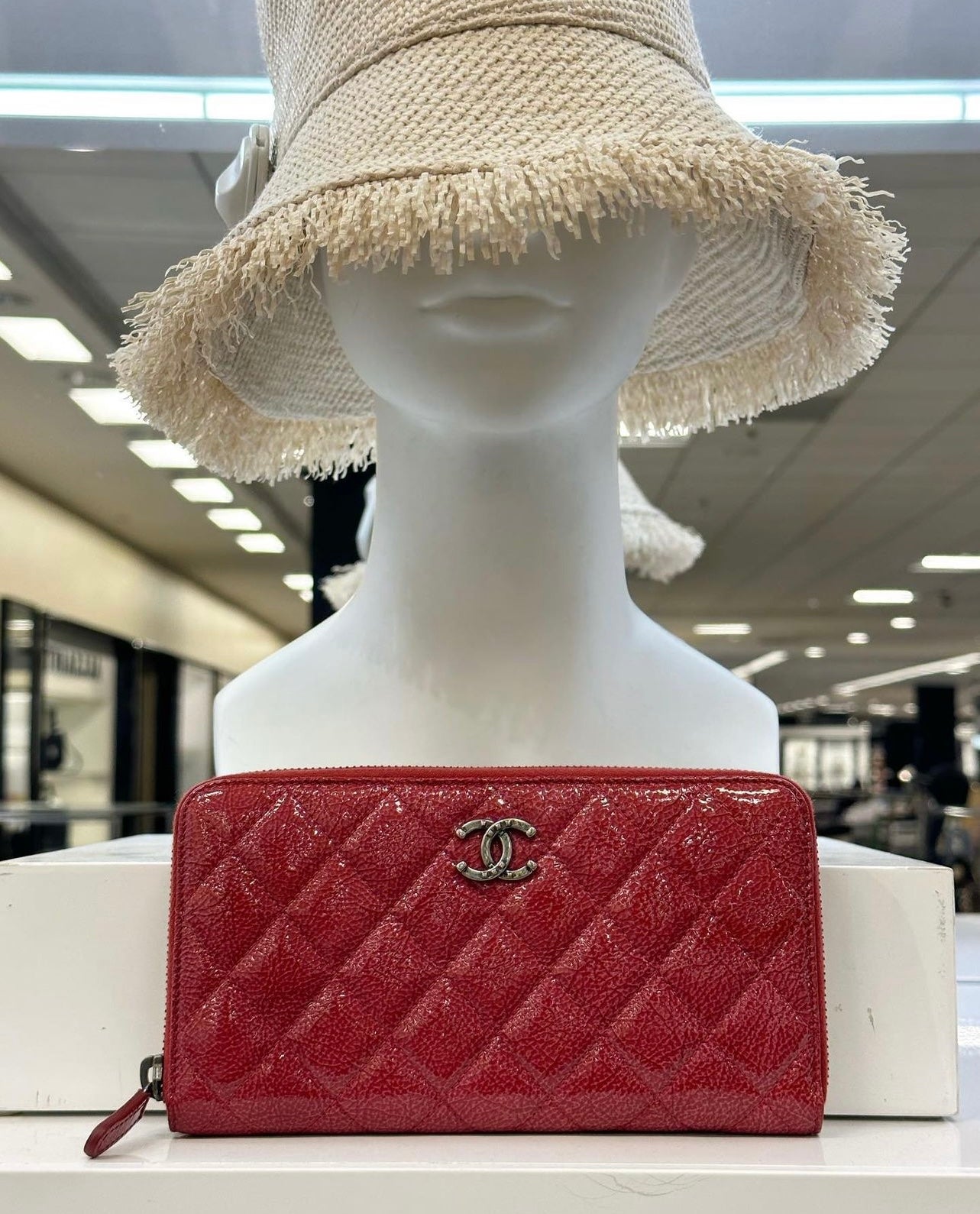 Chanel Red Zipper Wallet