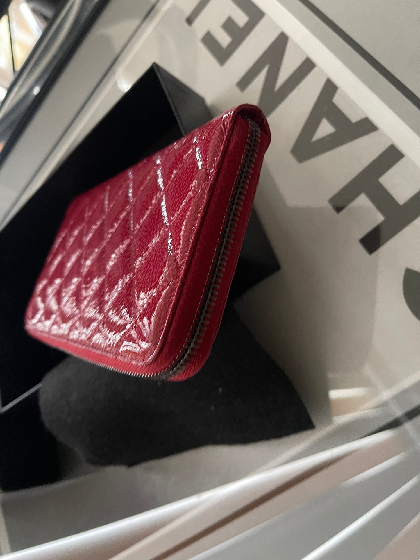 Chanel Red Zipper Wallet