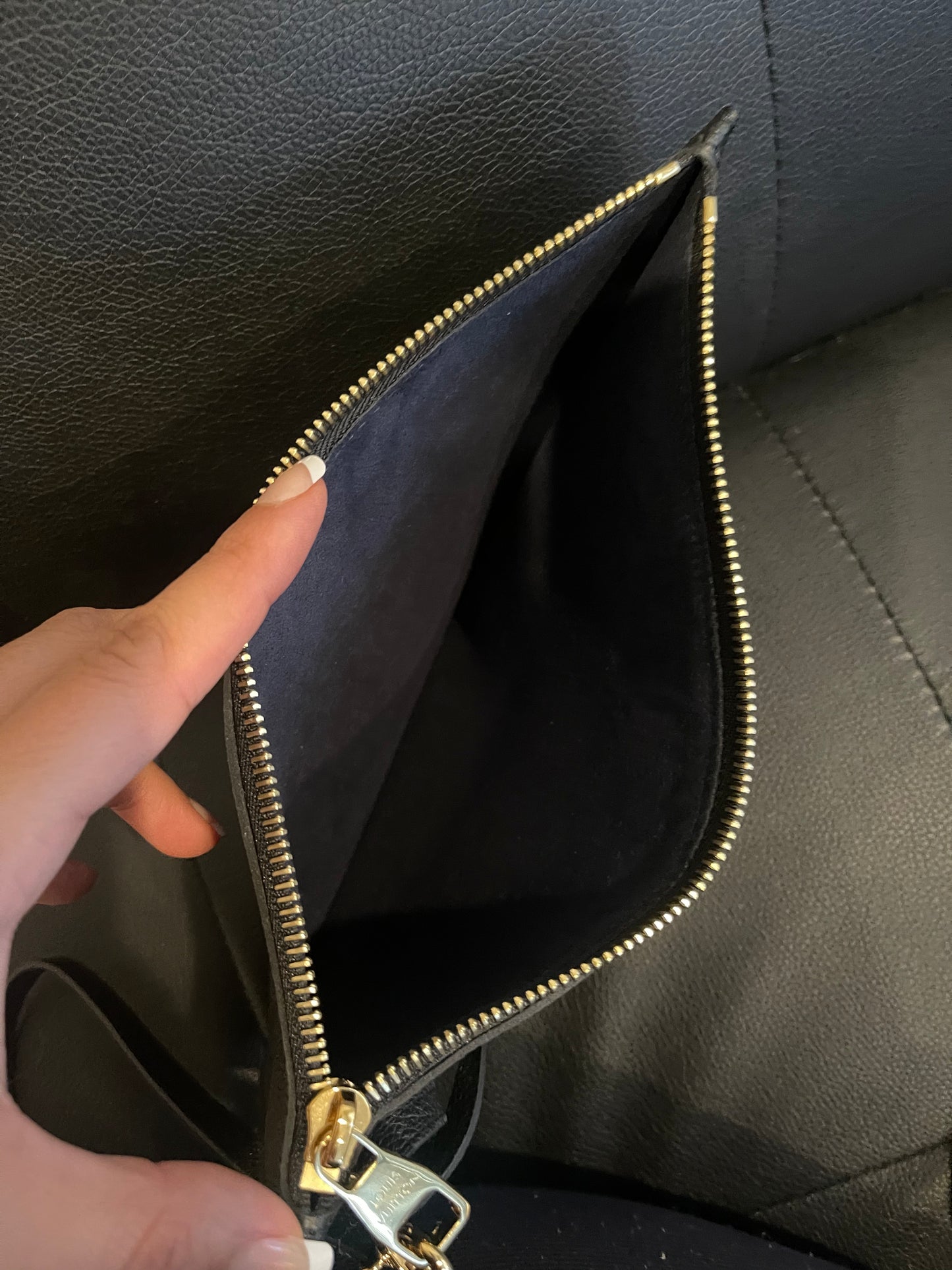 Louis Vuitton Empreinte Neverfull Pouch Black